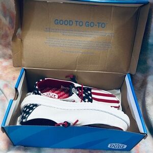 Hey Dude Stars and Stripes Sneakers - Red, White, and Blue